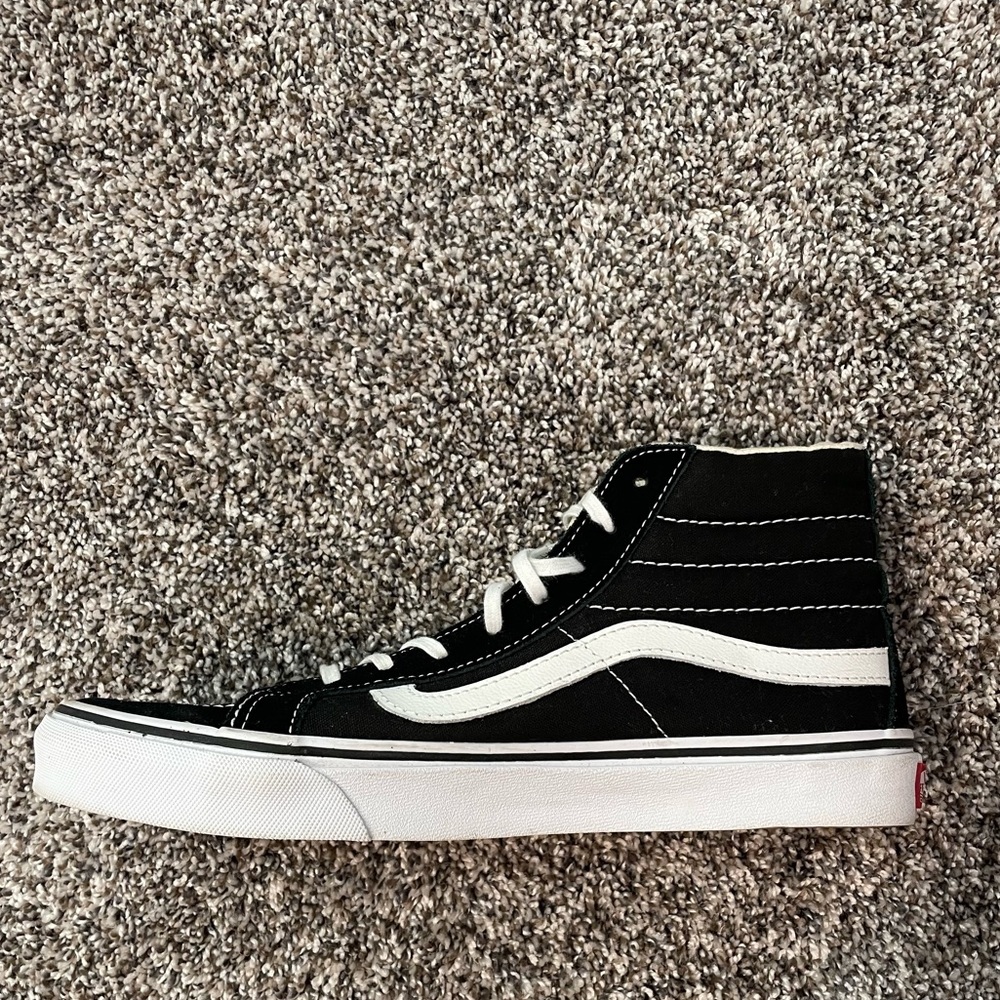 woman’s size 8.5 black and white Sk8- HI vans